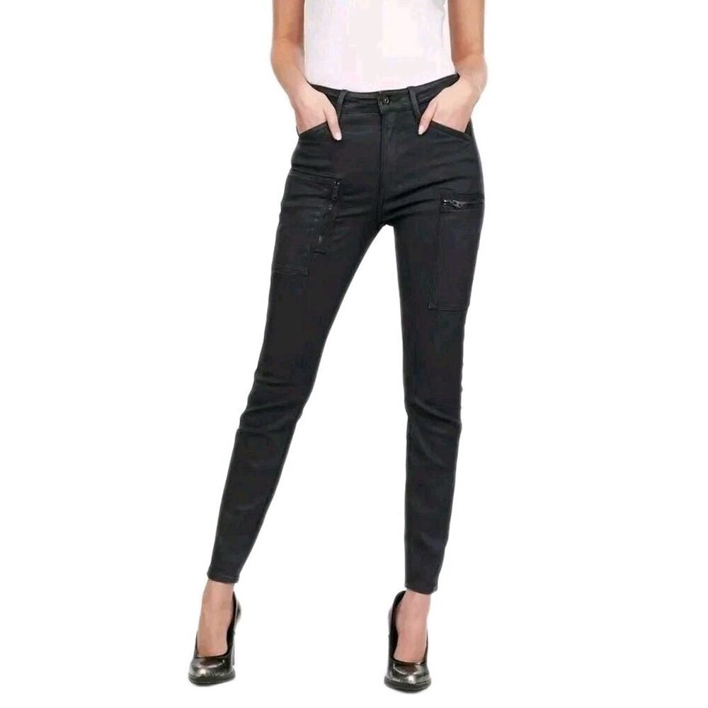 G-Star SHAPE POWEL HIGH SUPER SKINNY STRETCH DRAVA BLACK JEANS 28(25×30)